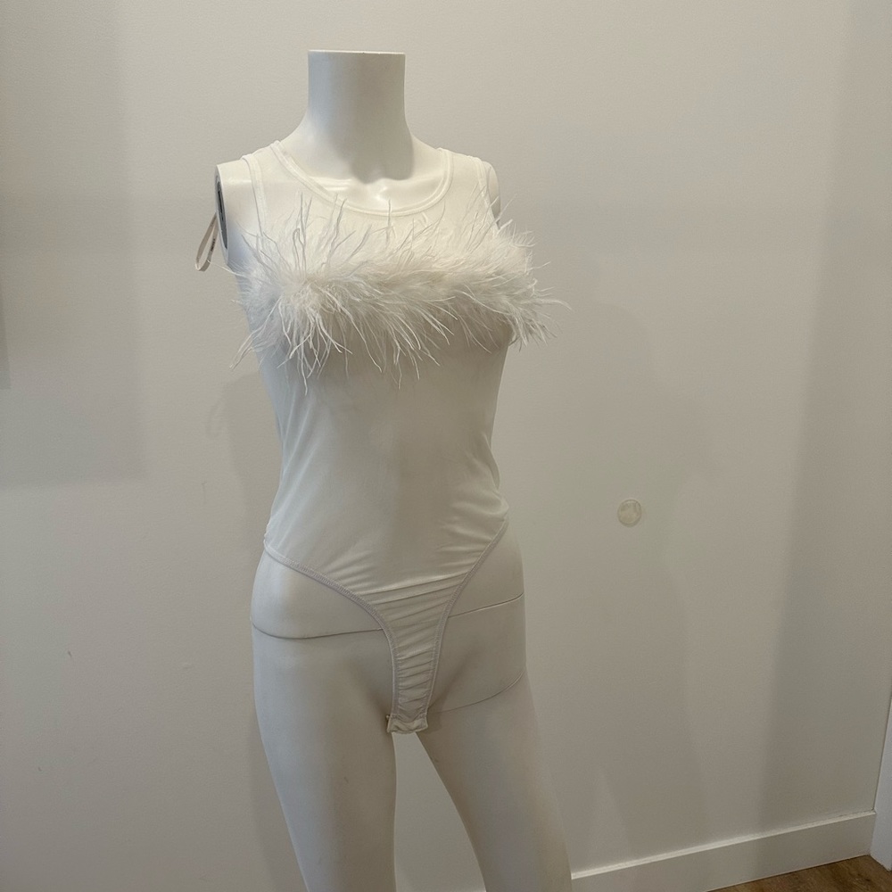 Nwt mesh feather bodysuit